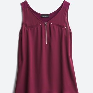 Fortune + Ivy zipper front burgundy tank top